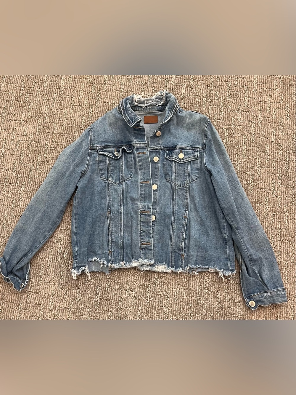 Judy Blue Distressed Light Blue Denim Jean Jacket